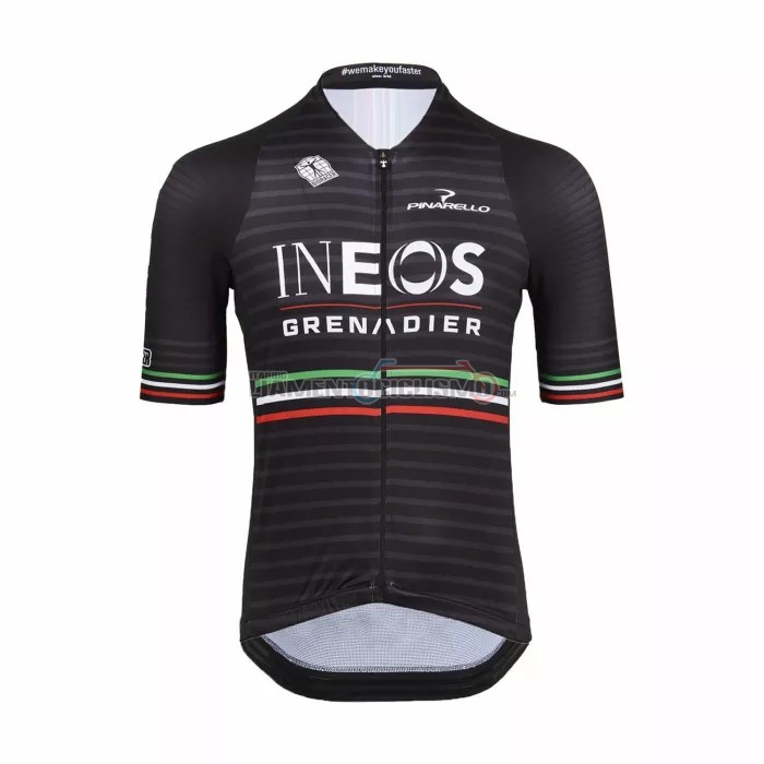 Abbigliamento Ciclismo Ineos Grenadiers Manica Corta 2022 Nero Grigio